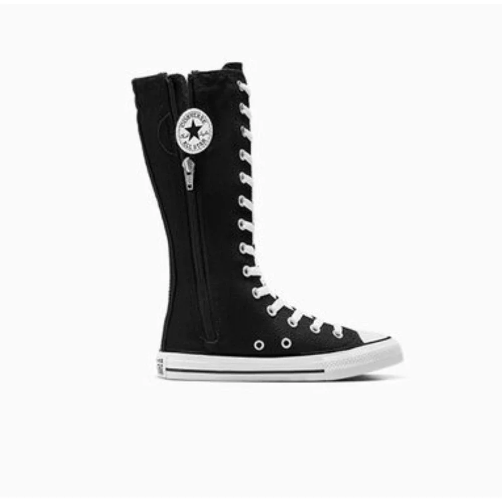 Converse Chuck Taylor All Star Knee Hi Boots Black White Girl's GS 3Y Women's 5